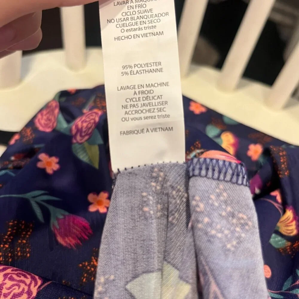 LULAROE Women's Navy Blue Floral Print Maxi Skirt Size XXS NEW - Picture 5 of 5